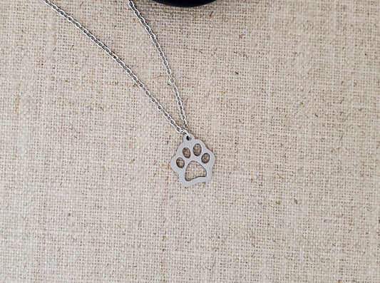 Small Dog Paw Stainless Steel Necklace