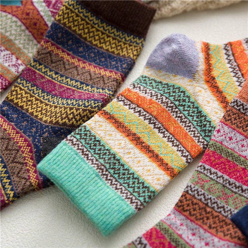 Boho Style Socks, 5 Pairs