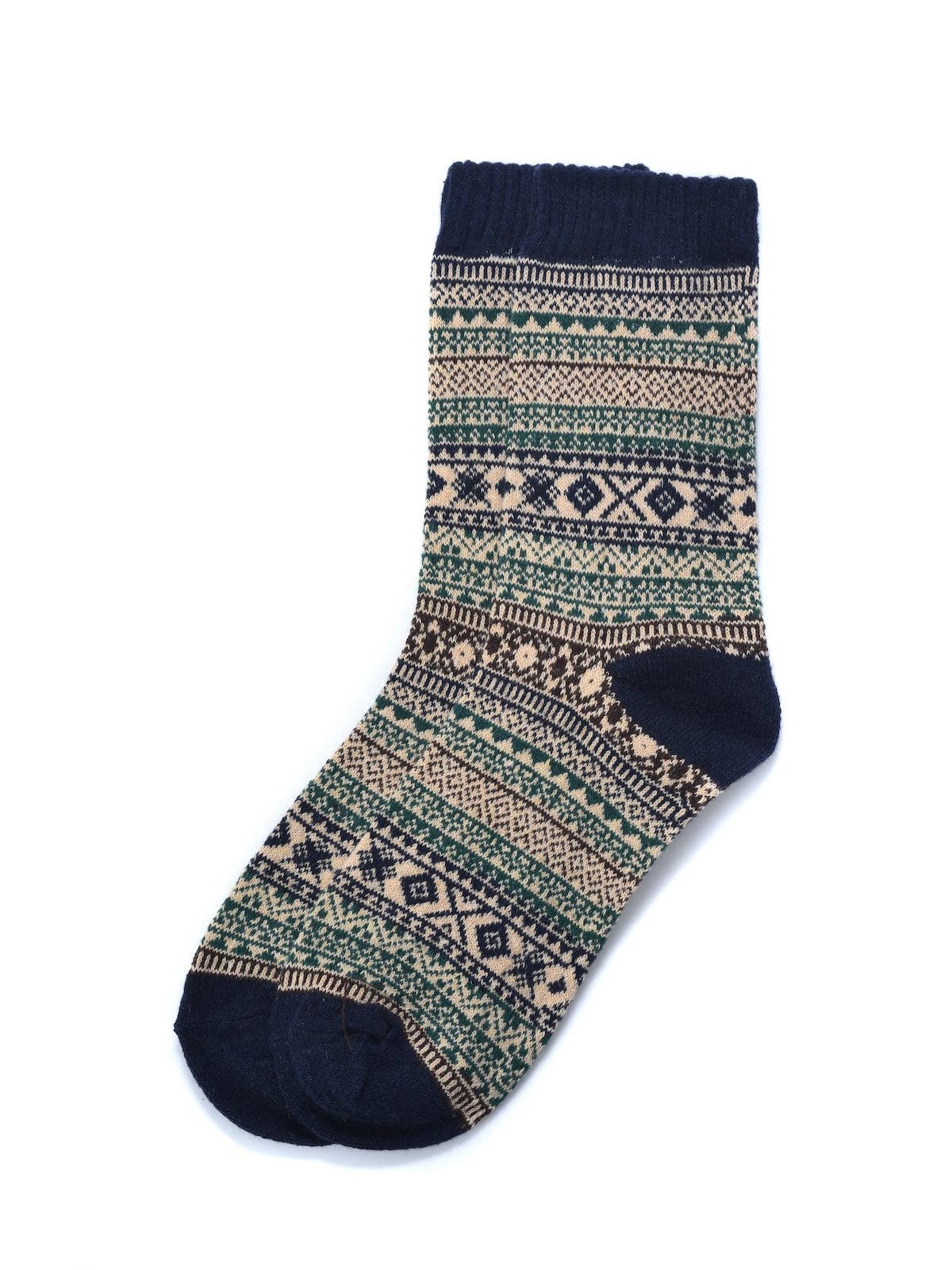 Rufia - 5 Pairs Unisex Bohemian Wool Blend Socks