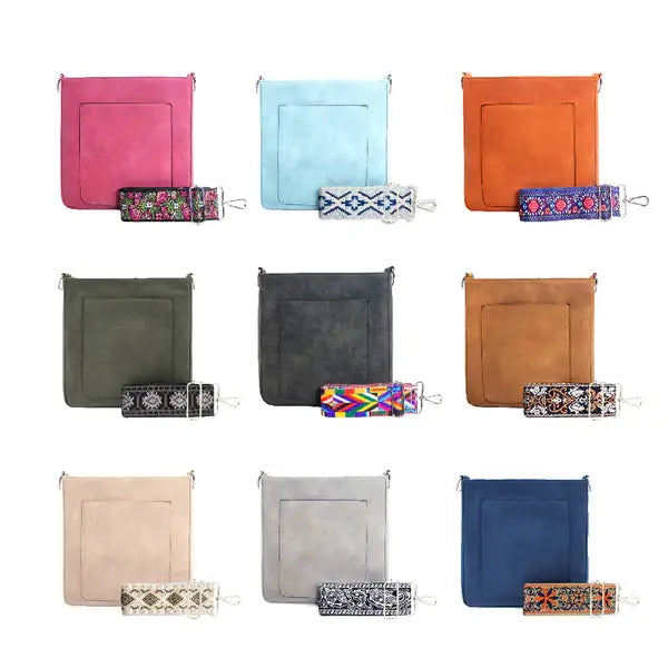 "May" Suede Vegan Leather Crossbody