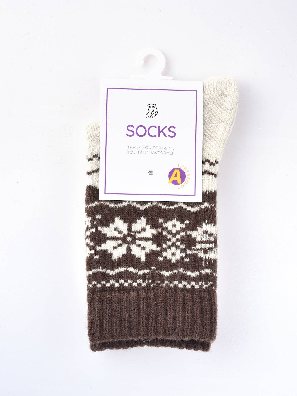 Rufia - Thickened Snowflake Patterned Mid-calf Socks