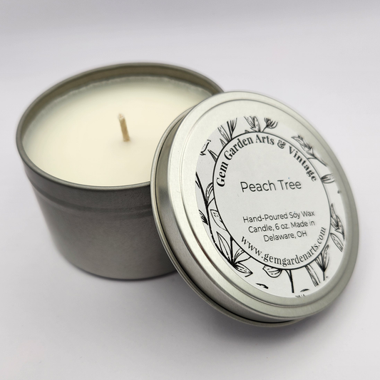 Peach Tree Hand-Poured Soy Wax Candle, 6 oz