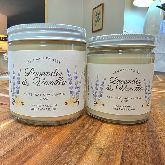 Lavender and Vanilla Handmade Soy Candles